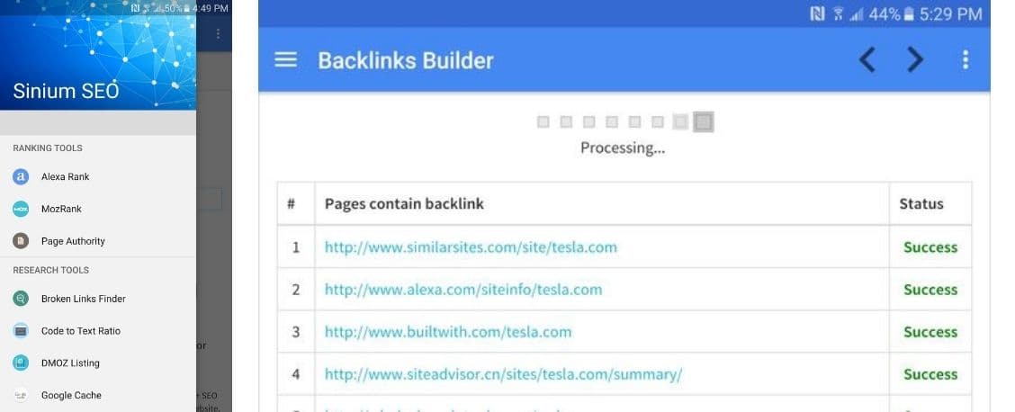 اپلیکیشن Sinium SEO Tools