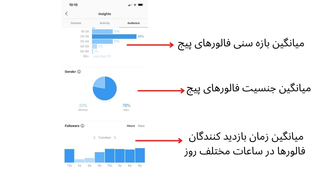 بررسی insights پیج اینستاگرام برای شناسایی مخاطبان