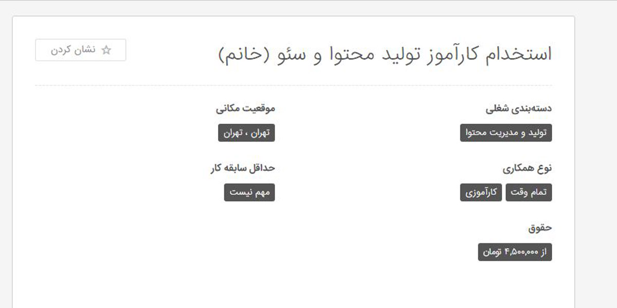 درآمد کارآموز سئو
