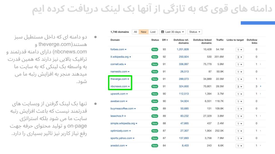 پیشرفت لینک سازی